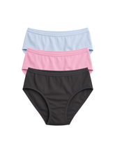 Mid Waist Hipster Panty With Outer Elastic Bundle Of 3 - ( Black, Sky Blue, & Baby Pink)
